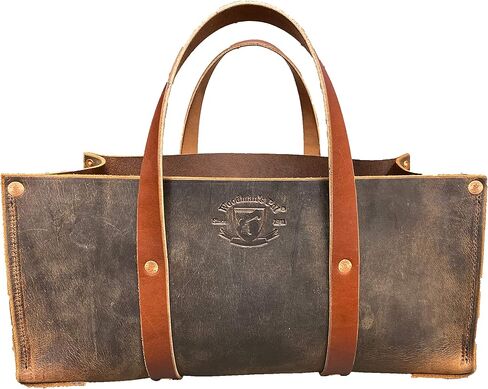 Woodman's Pal Buffalo Leather Tote Tool Bag For Hand Tools, Gardening, Outdoorsmen, Heavy Duty Premium Storage Leather Organizer (Crazy Horse Black) in Saudi Arabia