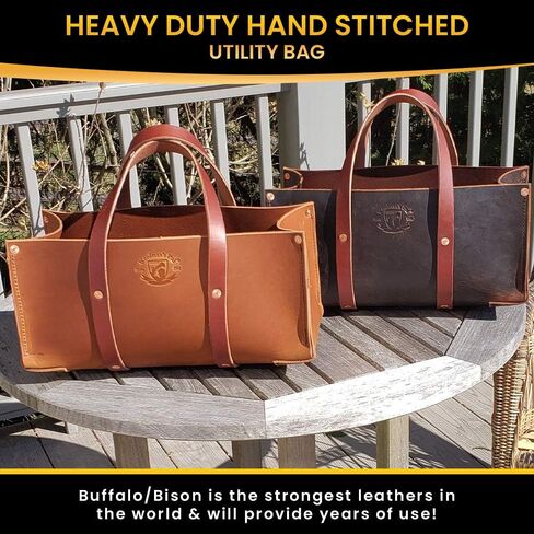 Woodman's Pal Buffalo Leather Tote Tool Bag For Hand Tools, Gardening, Outdoorsmen, Heavy Duty Premium Storage Leather Organizer (Crazy Horse Black) in Saudi Arabia
