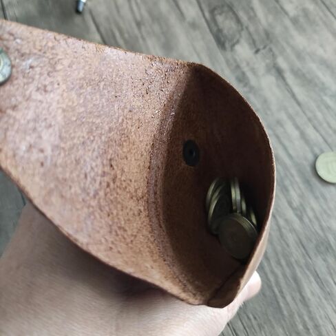 Leather Triangle Coin Purse | Minimalist Leather Coin Pouch | Triangular Snap Closure Wallet for Small Items in Saudi Arabia