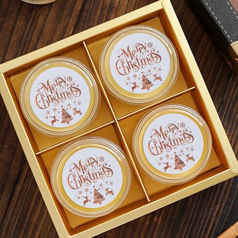 Merry Christmas: 120Pcs 1.6 Inch Rose Gold Foil Round Holiday Stickers - Decorative Christmas Seals & Labels (Foil Stamped) in Saudi Arabia