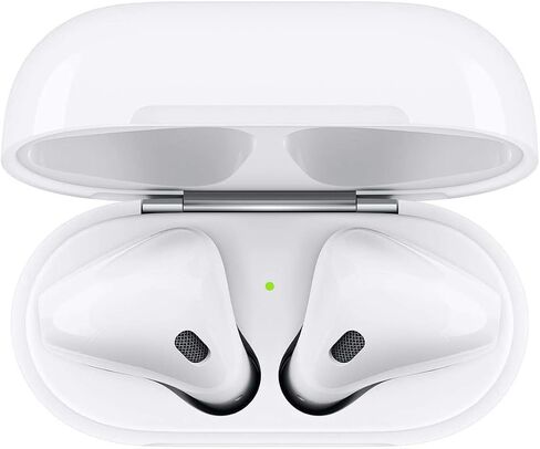 سماعات أذن لاسلكية Apple AirPods (الجيل الثاني) + حقيبة شحن Lightning + كابل Lightning إلى USB + ضمان محدود لمدة عام in Saudi Arabia
