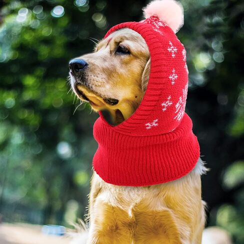 Dog Christmas Beanie Hat with Pompom, Pet Christmas Hat for Small/Medium/Large Dogs/Cats, Dog Winter Hat, Christmas Dog Hat, Pet Holiday Hats, Pet Santa Hat, Hats for Pets, Dog Apparel in Cold Weather in Saudi Arabia