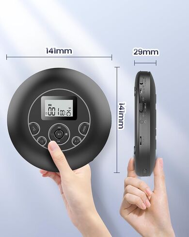 Desobry Portable CD Player with Rechargeable Battery Personal CD Players with Headphones LCD Display Anti-Skip Protection Playback Memory CD Player for Car Walkman CD Player Music Media in Saudi Arabia