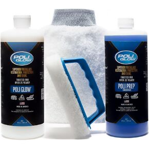 Poli Glow Basic Kit — Complete Fiberglass Restorer for Boats and RVs and More. Everything Needed for a 25-Foot Boat or RV.
