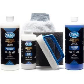Poli Glow Deluxe Kit — Complete Fiberglass Restorer. for Boats and RVs and More. Eliminates Tough Stains and Oxidation. Everything Needed for a 25-Foot Boat or RV.