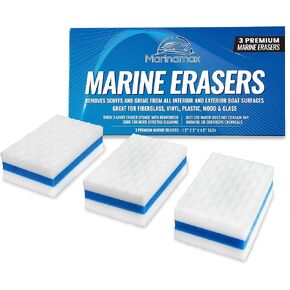 Boat Eraser Boat Cleaner 3-Pack | Marine Eraser for Scuffs, Dirt, Salt & Grime | Non-Toxic - Just Add Water