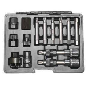 30 Piece Alternator Pulley Remove Install Tool Kit Free Wheeling Pulley Remover Socket Drills Compatible with Ford Compatible with GM
