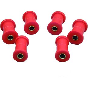 Prothane 7-1002 Red Rear Spring Eye and Shackle Bushing Kit