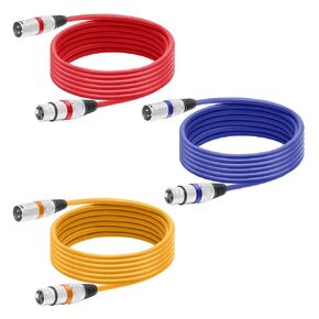 Rivama XLR Cables - 1 Pack 6 Feet Blue Balanced Microphone Cables 3 Pin Male to Female XLR Cable Mic Cord for Mixers,Microphones,Speakers