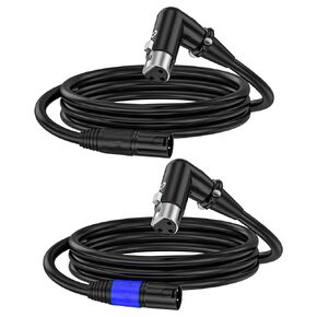 XLR Cables, XLR Microphone Cable 3.3 ft 6 Pack, Gold-Plated 3-pin XLR Speaker Cable Male to Female Balanced Mic Cable
