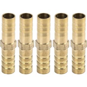 X AUTOHAUX 5pcs 4mm Brass Barb Hose Fitting Straight Union Water Gas Oil Pipe Connector for Automotive