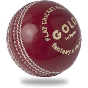 Cricket Ball Gold Red Leather 5oz (1-Pack/3-Pack/6-Pack) for Practice or Training