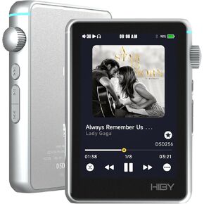 مشغل MP3 HiBy R3 II Hi-Fi مع بلوتوث وواي فاي يدعم بث DSD PCM MQA دونغل 3.5 مم + 4.4 مم مقابس BAL (فضي) in Kuwait
