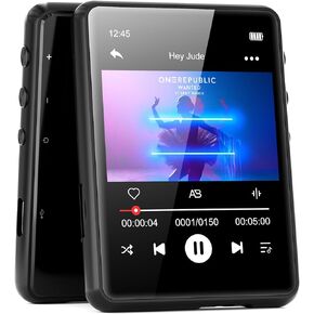 MECHEN 64GB MP3 Player Bluetooth 5.3 with 2.4" Full Touch Screen，Portable Digital Music Player with Speaker，FM Radio, Line Recording, HiFi Lossless Sound, Support up to 128GB. (Pink)