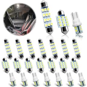 NTNEV 24PCS LED Interior Replacement Bulbs, Interior Car Lights, Dome Light LED Car Bulb Kit Set T10 31 mm 42 mm, Used for Map Dome Lights and License Plate Courtesy Lights Accessories (Blue)