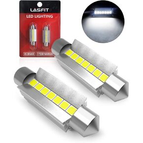 LASFIT 42MM LED Festoon 41MM 211-2 578 212-2 LED Use for Dome Map Door Interior Door Trunk Glove Box Lights 6000K White Light Upgraded(2pcs)