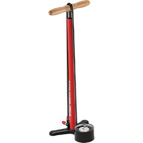 LEZYNE Steel Floor Drive Bicycle Tire Floor Pump, High-Pressure 220psi, Presta & Schrader, 3.5" Analog Gauge, Durable Steel Barrel, Extra Long Hose, Road Bike Air Pump