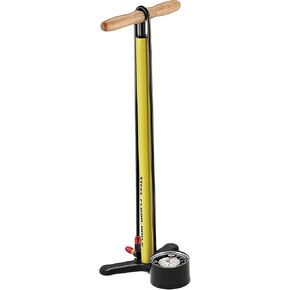 LEZYNE Steel Floor Drive Bicycle Tire Floor Pump, High-Pressure 220psi, Presta & Schrader, 3.5" Analog Gauge, Durable Steel Barrel, Extra Long Hose, Road Bike Air Pump