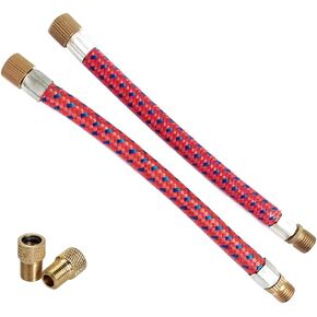 Air Pump Inflator Extension Hose for Road Bike Bicycle MTB, Schrader Valve, High Pressure, 16.5CM, 2 pcs/Set