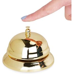 Ciieeo Desk Bell Service Bell Ring Bell with Metal Anti-Rust Construction 3.35 Inch Diameter Call Bells for Hotels Restaurants Reception Areas Office Supplies(Gold)