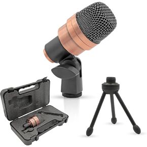 5 CORE Snare Drum Microphone Uni Directional Pickup Pattern Wired Instrumental Dynamic Microfono w Swivel Mount Steel Mesh Grille Black Mic Snare MIC BLK