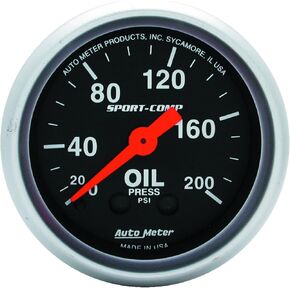 Auto Meter 3322 Sport-Comp Mechanical Oil Pressure Gauge,2.3125 in.