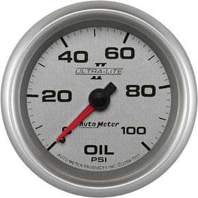 Auto Meter 7721 Ultra-Lite Pro II 2-5/8" 0-100 PSI Mechanical Oil Pressure Gauge