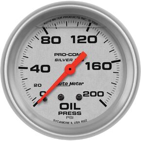 Auto Meter 4622 Silver LFGs Oil Pressure Gauge