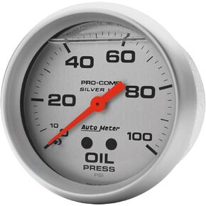 Auto Meter 4621 Silver LFGs Oil Pressure Gauge