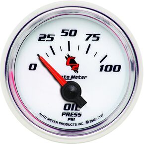 Auto Meter 7127 C2 Short Sweep Electric Oil pressure Gauge,2.3125 in.