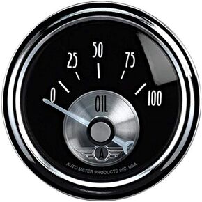 Auto Meter 2028 Prestige Black 2-1/16" 0-100 PSI Oil Pressure Gauge