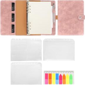 Colorlife A5 PU Leather Binder 6-Ring Notebook Binder with Refill Paper and Magnetic Buckle for 6 Hole A5 Filler Paper-Marbling Blue in Kuwait