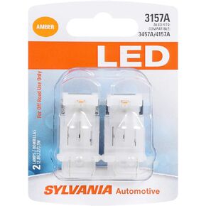 SYLVANIA - 3157 LED Amber Mini Bulb - Bright LED Bulb, Ideal for Park and Turn Lights (Contains 2 Bulbs)