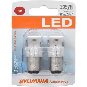 SYLVANIA - 2357 LED Red Mini Bulb - Bright LED Bulb, Ideal for Stop and Tail Lights (Contains 2 Bulbs)