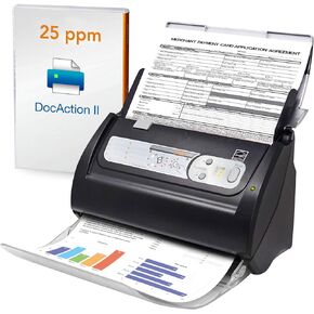 Plustek PS186 Desktop Document Scanner, with 50-pages Auto Document Feeder (ADF). For Windows 7 / 8 / 10 / 11 (Intel/AMD only)