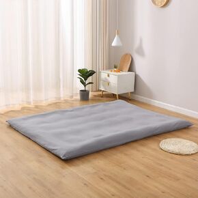 Bedecor Floor Futon Mattress Cover Only for Traditional Japanese Futon Mattress,Zipper Soft Skin-friendly Breathable without Shrinking,for Bedroom Living Room Hotel Dormitory RV Grey-Twin