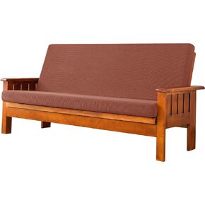 CHUN YI Jacquard Futon Cover Full Size Futon Mattress Cover Stretch Foldable Sofa Bed Covers Washable Futon Slipcover Fit for 6 to 8 Inches Sofa Cover (Black)