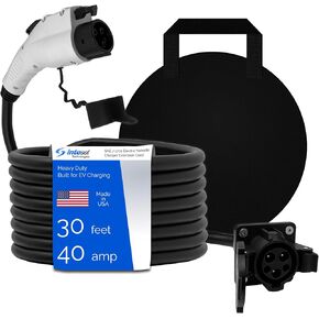 12ft 40amp J1772 EV Extension Cord, Made in USA - for Electric Vehicle Charging Stations, Carrying Bag, Ultra-Flex Cable, UL Listed Parts in Kuwait