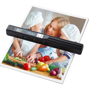 Portable Scanner, Photo Scanner for A4 Documents, Handheld Scanner for Business, Photo, Picture, Receipts, Books, JPG/PDF Format Selection, UP to 900 DPI, with 16G SD Car