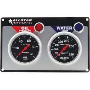Allstar Performance ALL80110 Auto Meter Sport Comp 2-Gauge Panel Kit,OP/WT