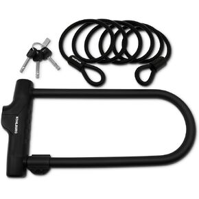 KOHLBURG Security U-Lock with Highest Safety Level 10/10 - high German Security Standard - Large Bicycle U Lock with 67" Cable - Very Secure Bike Lock with Keys & Holder for ebike Bicycle & Scooter