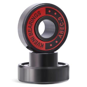 KVENI Longboard Bearings Set with Built in Spacers - Skateboard Bearings Titanium Coated, 608rs Skate Bearings ABEC-9 for Skateboarding, Longboarding, Quad Skate, Roller Skate (Pack of 8)