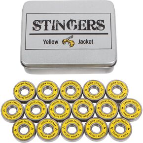 Yellow Jacket Premium Inline Skate Bearings, Roller Skate Bearings, 608, ABEC (Pack of 16)