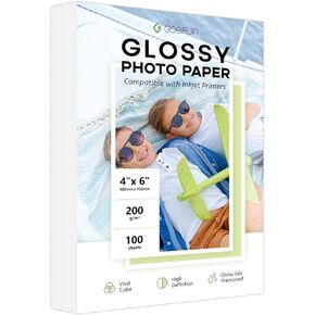 4x6 Photo Paper, Goefun Glossy Photo Paper 4x6 Inkjet Photo Printer Paper 100 Sheet, 200GSM Thick Photo Paper for Dye Ink