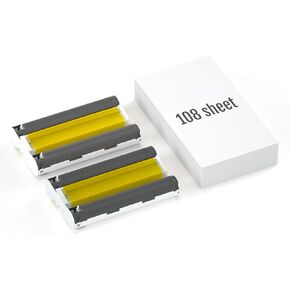 ورق صور HPRT مقاس 4 × 6 بوصات يحتوي على 108 ورقة وشريطين، مصمم لطابعة الصور CP4100/CP4000L
