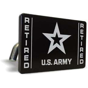 [Officially Licensed Product] - U.S. Army Veteran with Star Logo Premium Quality Anodized Billet Aluminum Laser Etched UV Resistant Metal Trailer/Tow Hitch Cover for 2" Receivers, for Truck, SUV, Car