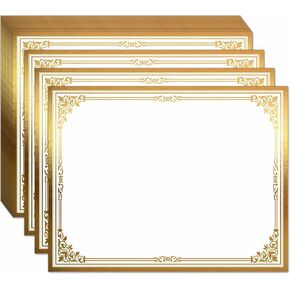 Professional Certificate Paper 8.5 x 11 for Printing, Diploma Paper, Award Certificates Paper, 80 lb, 15 Count, Gold Foil Border, for Office, Business Awards, Graduation, School (BLUE)