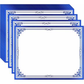 Professional Certificate Paper 8.5 x 11 for Printing, Diploma Paper, Award Certificates Paper, 80 lb, 15 Count, Gold Foil Border, for Office, Business Awards, Graduation, School (BLUE)