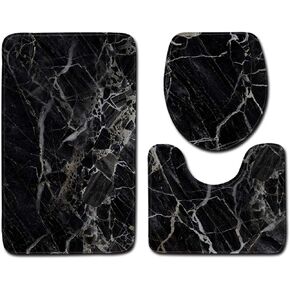 مجموعة سجاد الحمام FAMKIT 3 قطع، سجادات ماصة قابلة للغسل، سجادة من الألياف الدقيقة تجف بسرعة + سجادة مرحاض على شكل حرف U + غطاء غطاء للمنزل والمطبخ وحوض الاستحمام والحمام in Kuwait