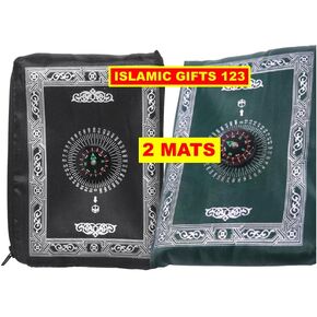 4 Pieces Portable Travel Prayer Mat with Compass, Waterproof Polyester Prayer Rug, Muslim Travel Prayer Mat, for Ramadan Gifts (60cm×100cm) (4)